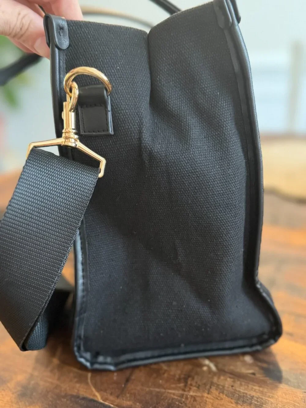 Black Versace Greek Key Hole bag